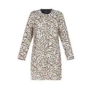 BCBGMAXAZRIA - Mickie Ocelot Print Faux-Fur Coat - S